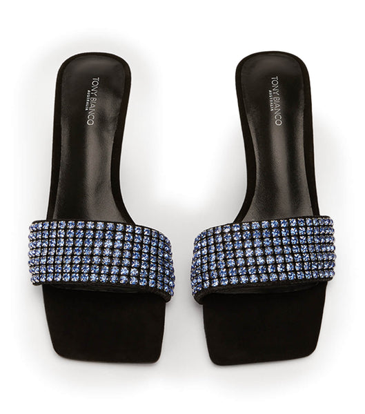 Tony Bianco Amos Blue Crystal/Black Suede 6.5cm Stiletto Heels Blue / Black | XIEGW93414