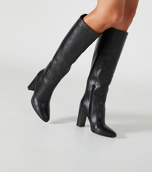 Tony Bianco Boss Black Como 9.5cm Heeled Boots Black | PIEQX11010