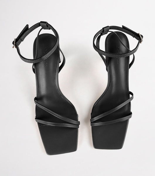 Tony Bianco Corso Black Nappa 8.5cm Low Heels Black | XIEGW19078
