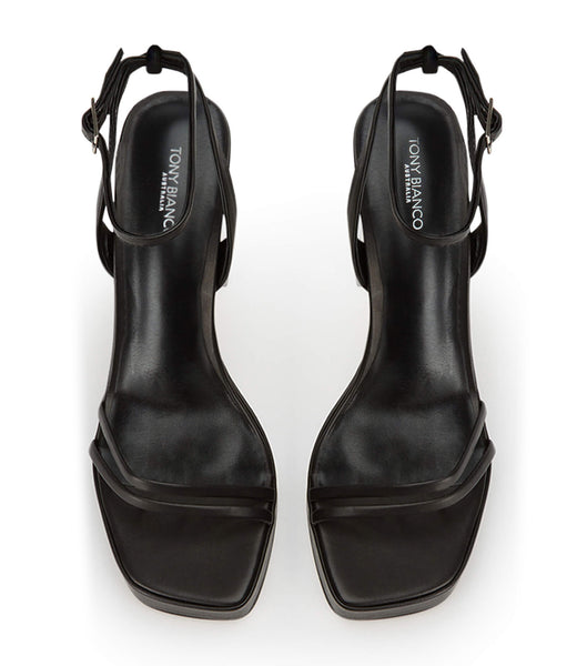Tony Bianco Dandy Black Como 11.5cm Strappy Heels Black | LIETR76699