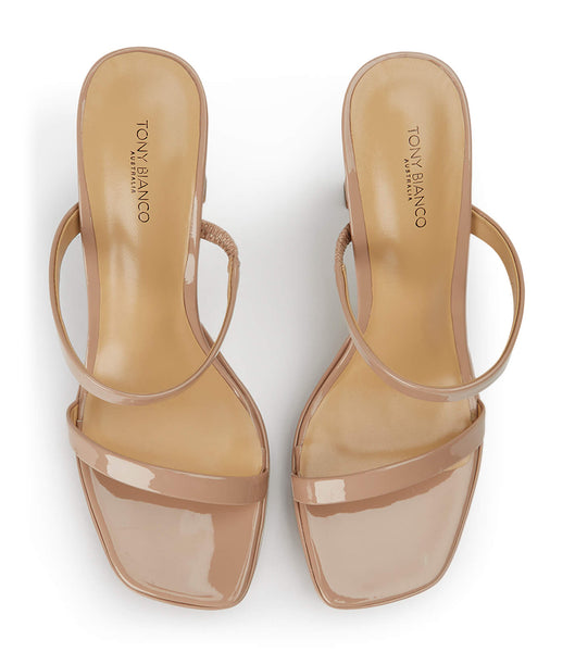 Tony Bianco Diane Coco Patent 11.5cm Block Heels Beige | EIEVG93937