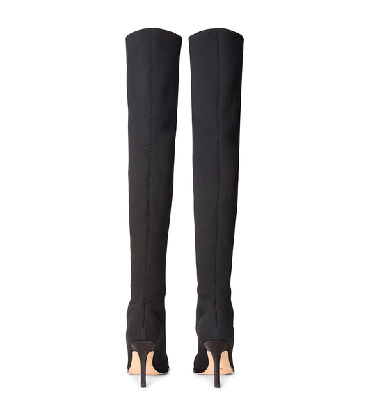 Tony Bianco Kori Black Sock Knit 9.5cm Heeled Boots Black | GIEUC46739