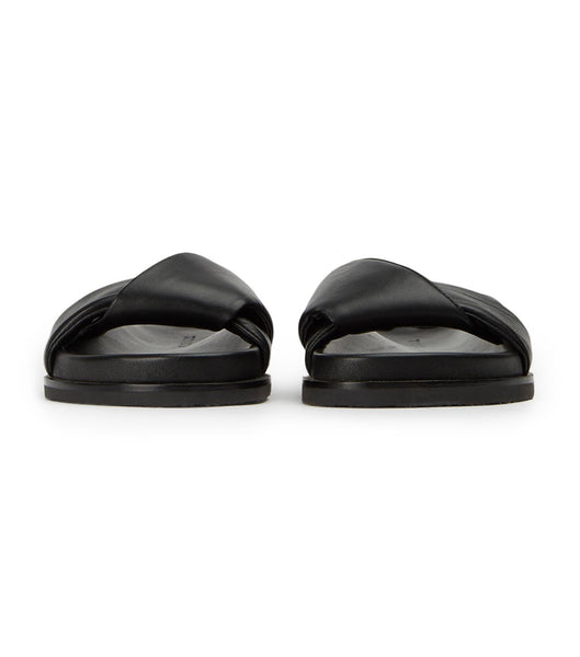 Tony Bianco Lora Black Nappa 1.5cm Slides Black | IEJKU97706