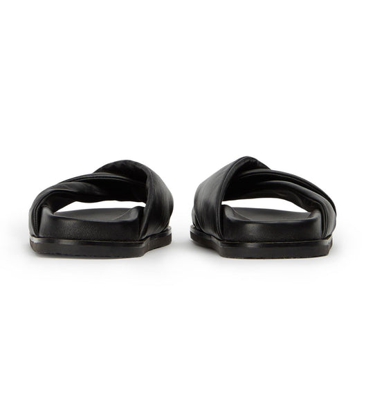 Tony Bianco Lora Black Nappa 1.5cm Slides Black | IEJKU97706