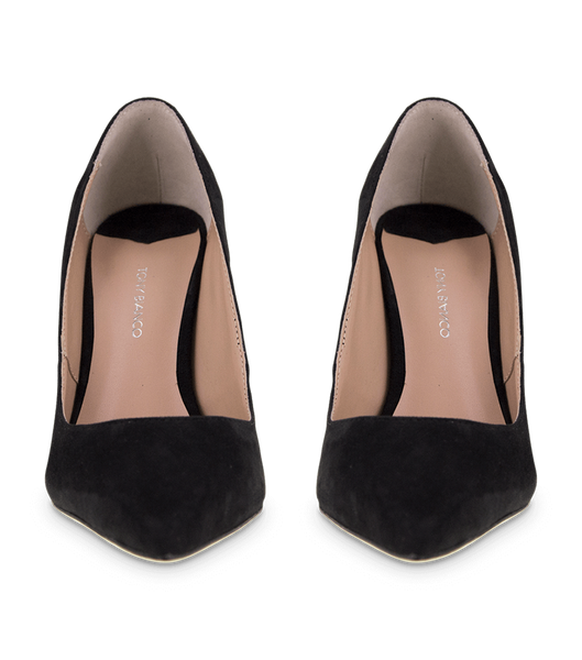 Tony Bianco Lotus Black Kid Suede 10.3cm Court Shoes Black | GIEUC12335