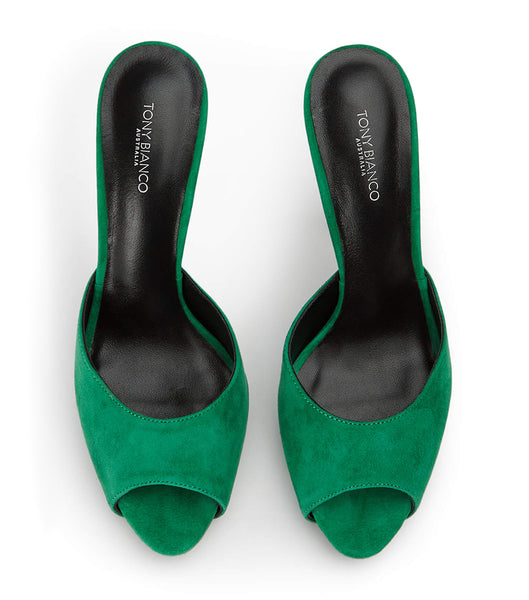 Tony Bianco Love Jade Suede 12cm Stiletto Heels Green | TIEWZ21822