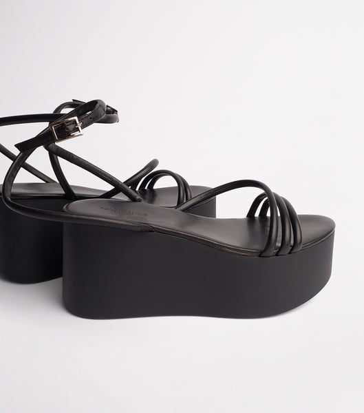 Tony Bianco Tory Black Sheep Nappa 9.5cm Platform Shoes Black | PIEQX27283