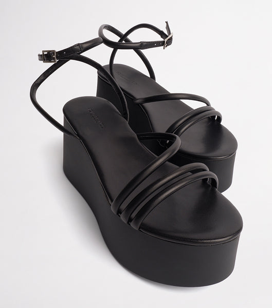 Tony Bianco Tory Black Sheep Nappa 9.5cm Platform Shoes Black | PIEQX27283