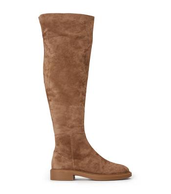 Tony Bianco Chasey Saddle Suede 4.5cm Knee High Boots Brown | IECVG26836