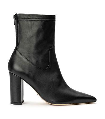 Tony Bianco Ellie Black Nappa 8.5cm Ankle Boots Black | DIEKV17504