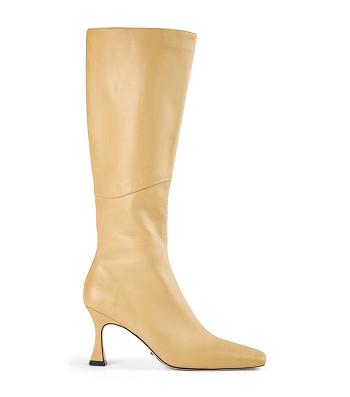 Tony Bianco Fantasy Butter Nappa 8cm Knee High Boots Yellow | IEZDE14716