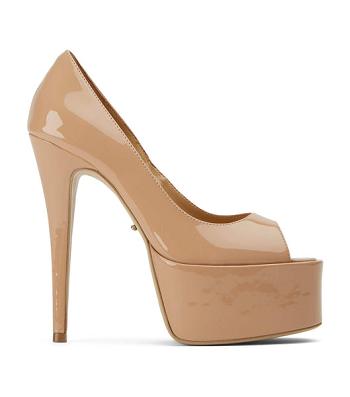 Tony Bianco Jolee Nude Patent 15cm Stiletto Heels Beige | AIEWC76436