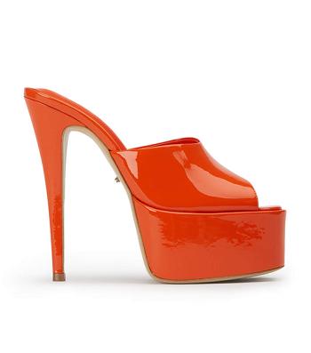 Tony Bianco Jordyn Citrus Patent 15cm Platform Shoes Orange | EIEHC19963