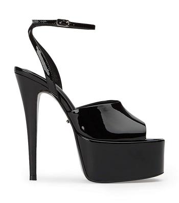 Tony Bianco Journey Black Patent 15cm Platform Shoes Black | MIEFT53172